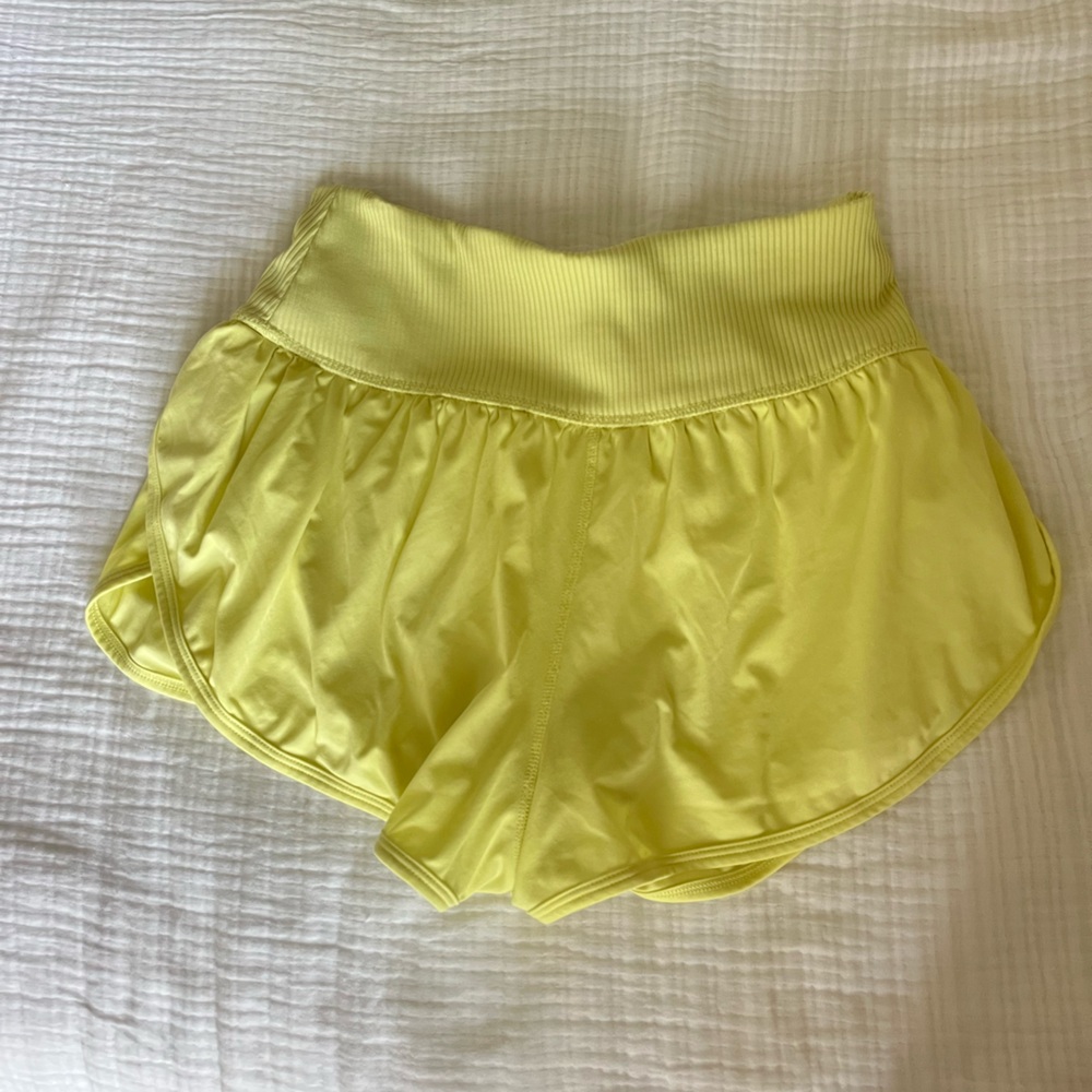 Yellow free people athletic shorts